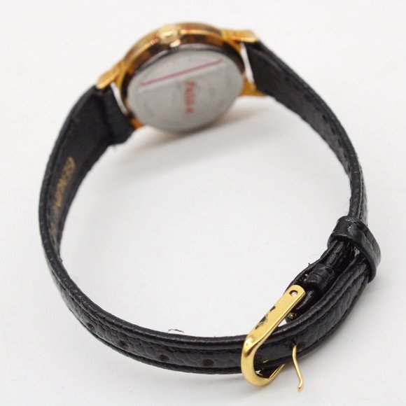 J.B Champion Watch Womens Gold Tone Stainless Steel Real Leather Band Gold Dial - Picture 7 of 8